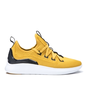 Supra Mens FACTOR Low Top Shoes Golden/Black/white | US-72975